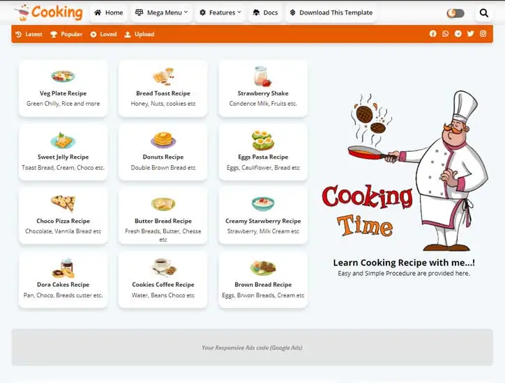 Cooking Blogger Template