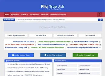 Piki True Job Blogger Template