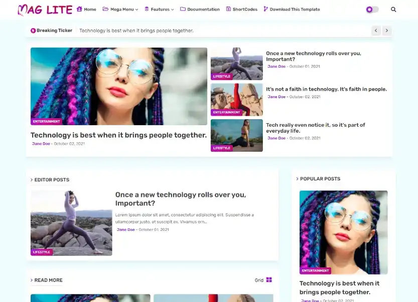 Mag Lite Blogger Template