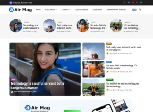 Air Mag Blogger Template — Professional Layout for Bloggers & Publishers